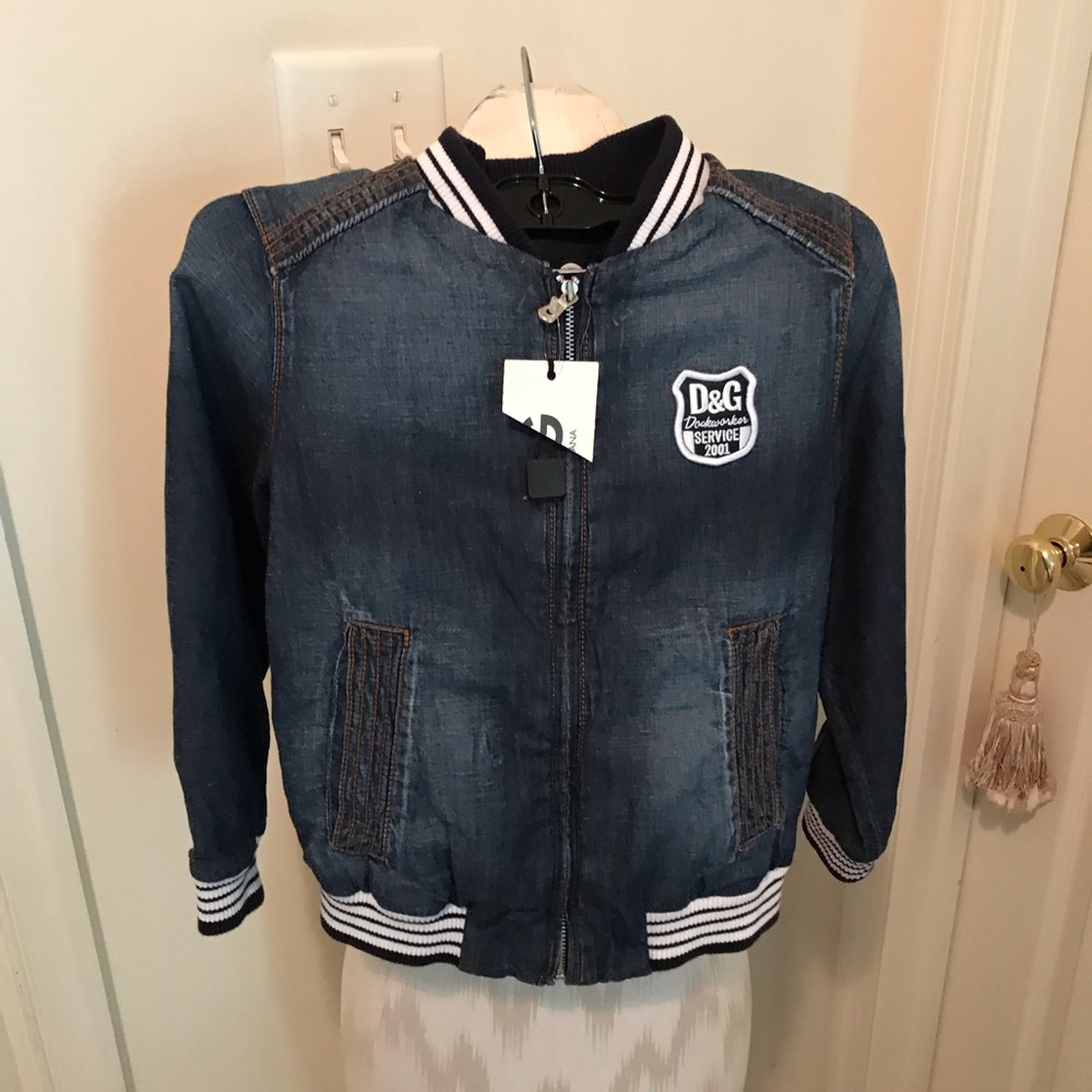 Dolce & Gabbana D&G Junior boy jacket size 6 partial tag new distressed see pics